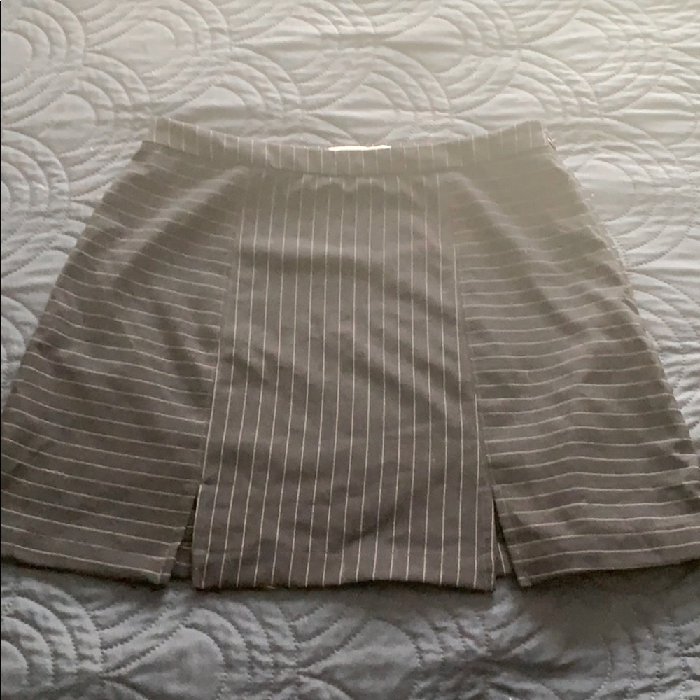 Dark blue and white striped skirt